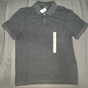 Banana Republic Men’s Classic Gray Polo Shirt — Short Sleeve Cotton Blend